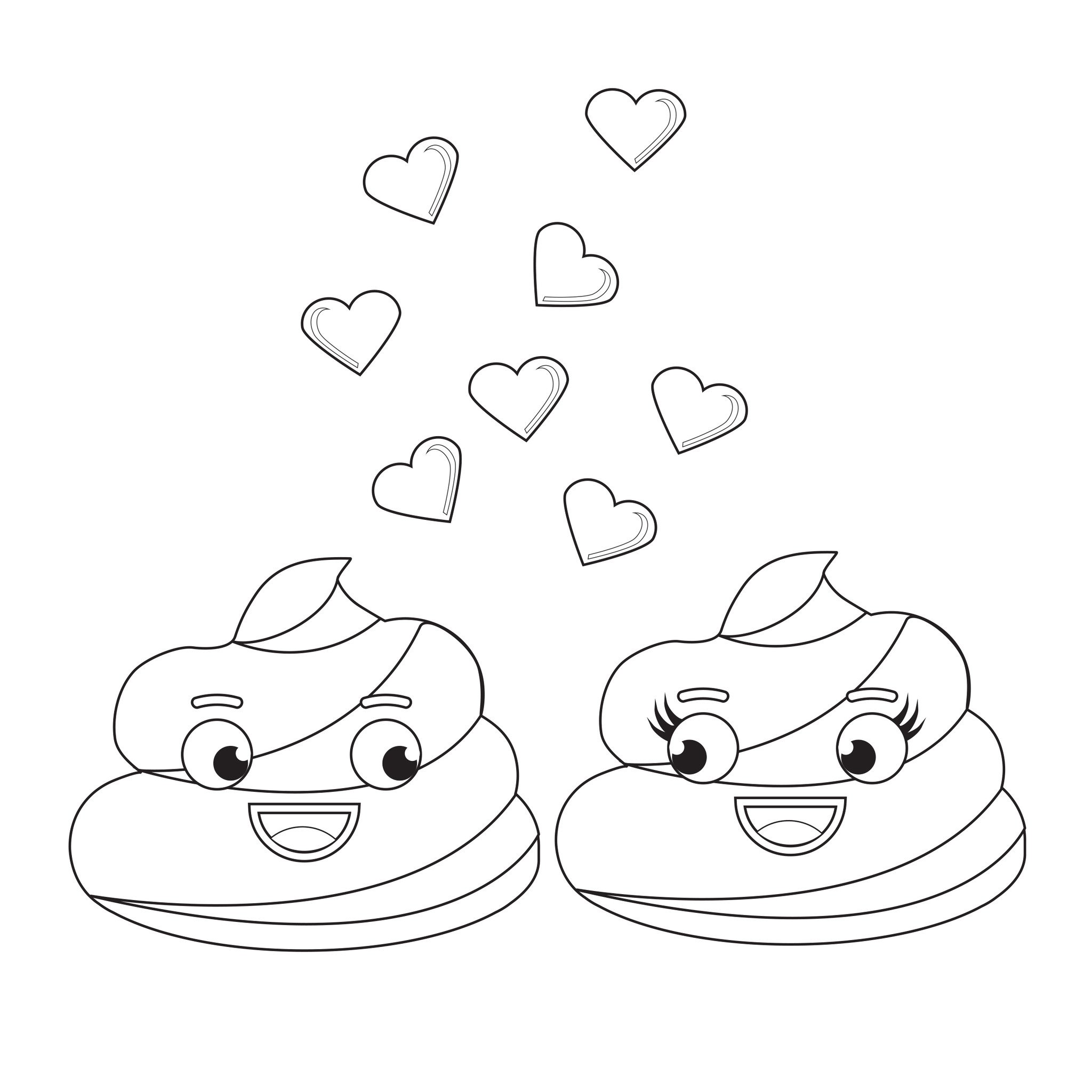 2048x2048 Emoji Love Coloring Book 48 Pages For Adults, Teens And Kids