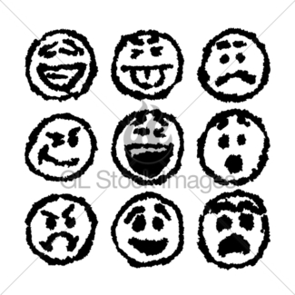 325x325 Set Of Emoticons, Emoji Isolated On White Background Gl Stock Images
