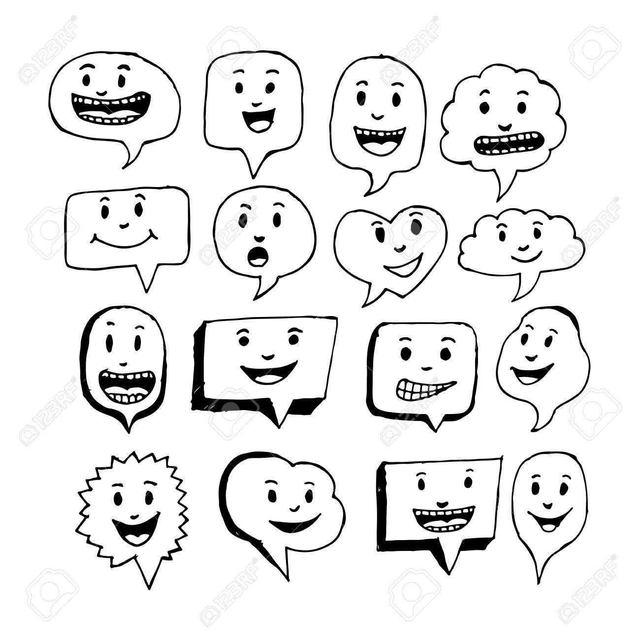 1300x1300 Speech Bubble Emotion Hand Drawing Illustration Design Royalty