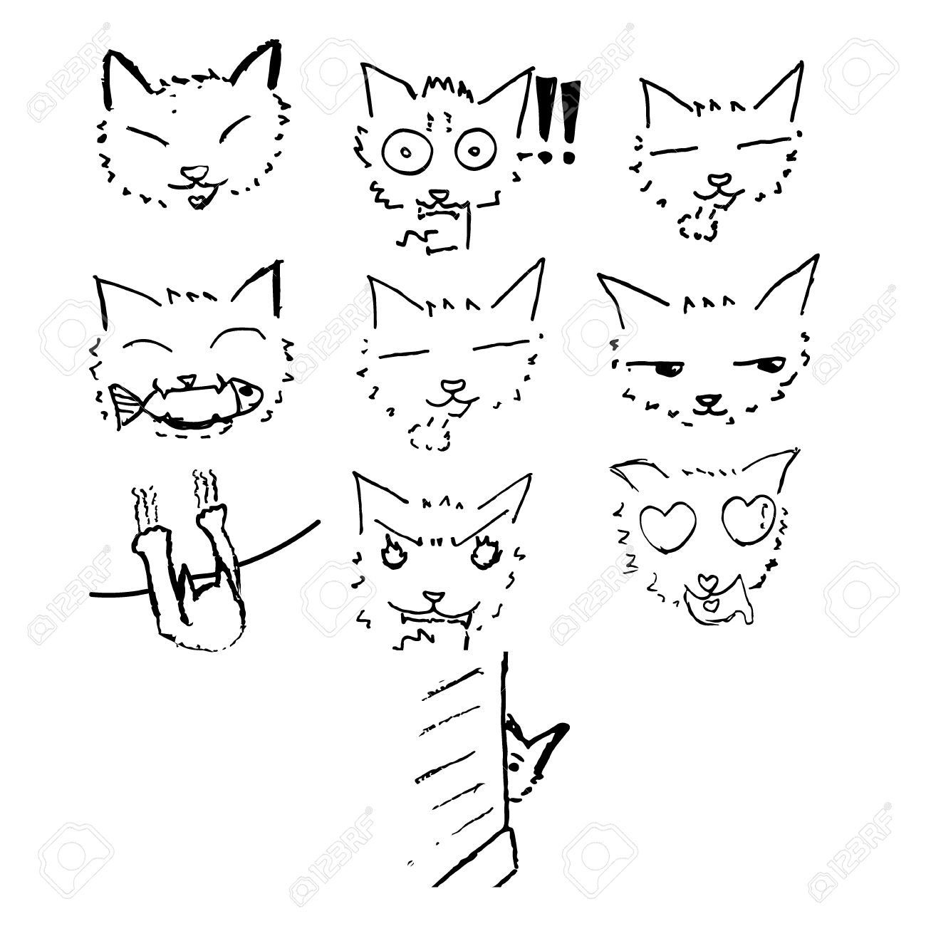 1300x1300 Cat Sketch Drawing In Japanese Comic Style (Called Manga)