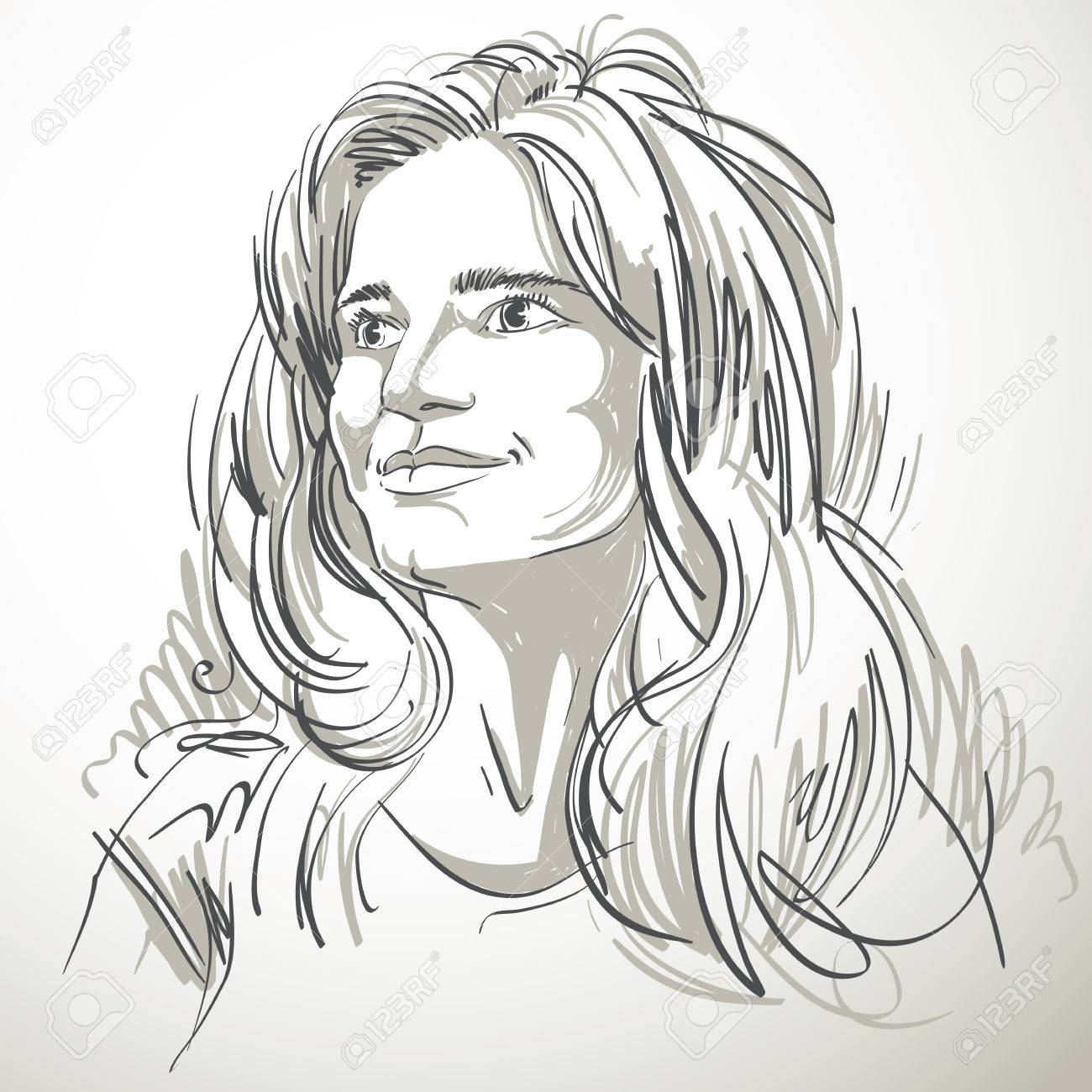 1300x1300 Portrait Of Delicate Bemused Good Looking Woman, Black And White