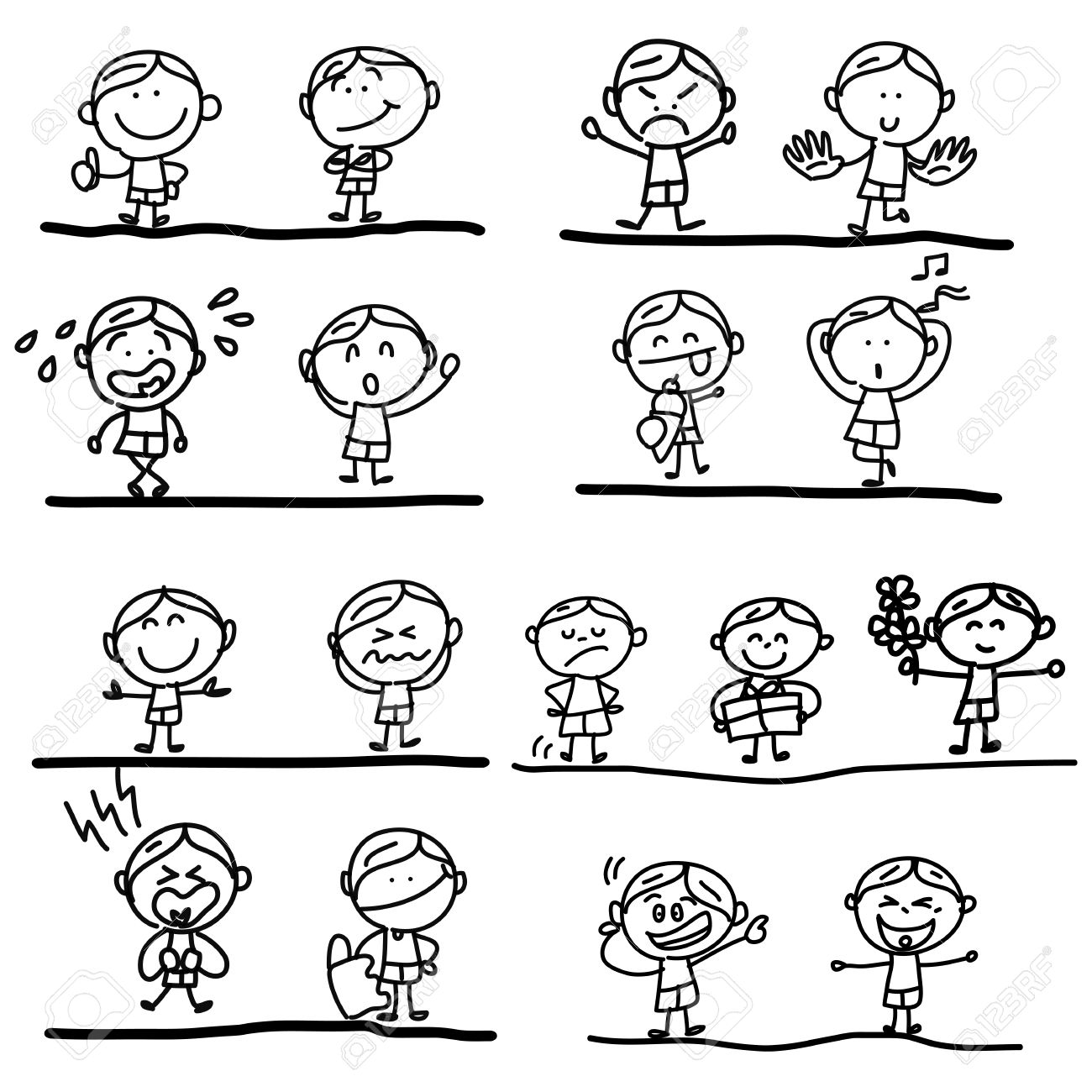 1300x1300 Hand Drawing Cartoon Emotions Royalty Free Cliparts, Vectors,