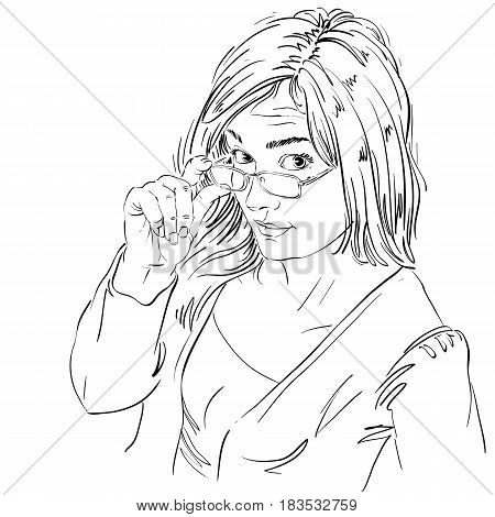 450x470 Vector Art Drawing Portrait Vector Amp Photo Bigstock