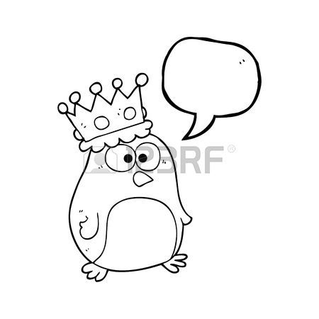 450x450 Freehand Retro Cartoon Emperor Penguin Royalty Free Cliparts