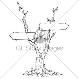 325x325 Fork In The Road Empty Arrow Sign Drawing Gl Stock Images