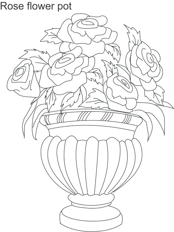 564x751 Minimalist Flower Pot Coloring Page Kids Pages Pots With Flowers