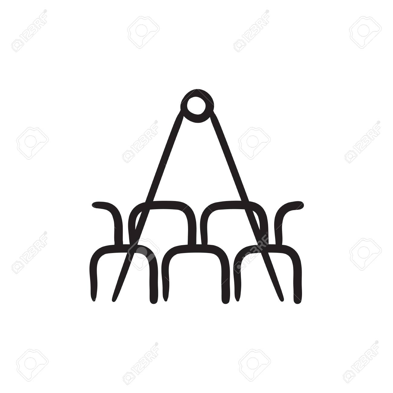 1300x1300 Movie Theater With Empty Seats And Projector Vector Sketch Icon