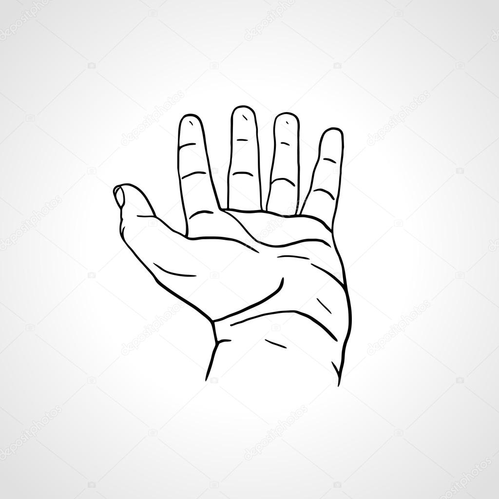 1024x1024 Open Empty Line Art Drawing Hand Stock Vector Kluva