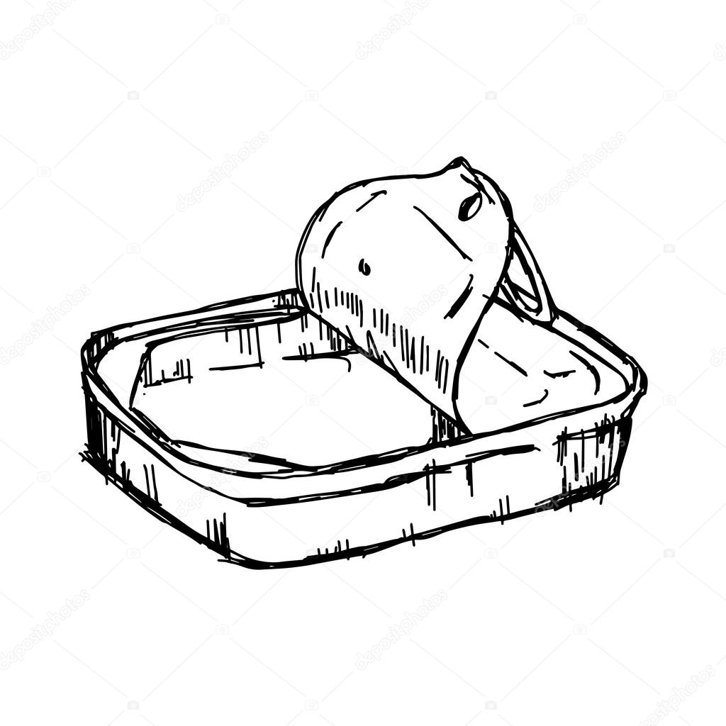 1024x1024 Illustration Vector Hand Draw Doodles Of Empty Tin Can Isolated