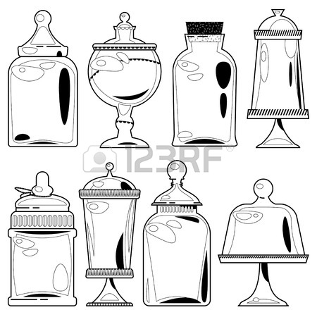 450x450 Sweet Shop. Glass Jars Of Various Forms With Different Candies