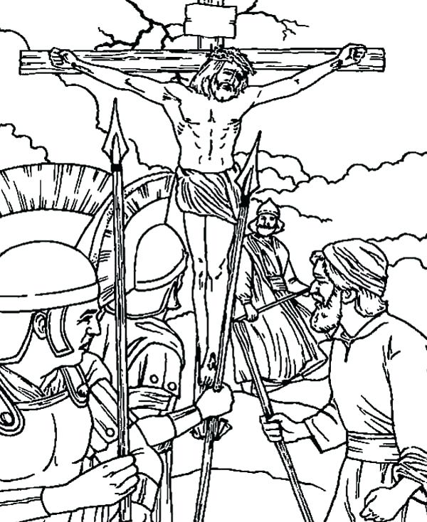 600x734 Crucifixion Coloring Pages The Empty Tomb Coloring Page Jesus