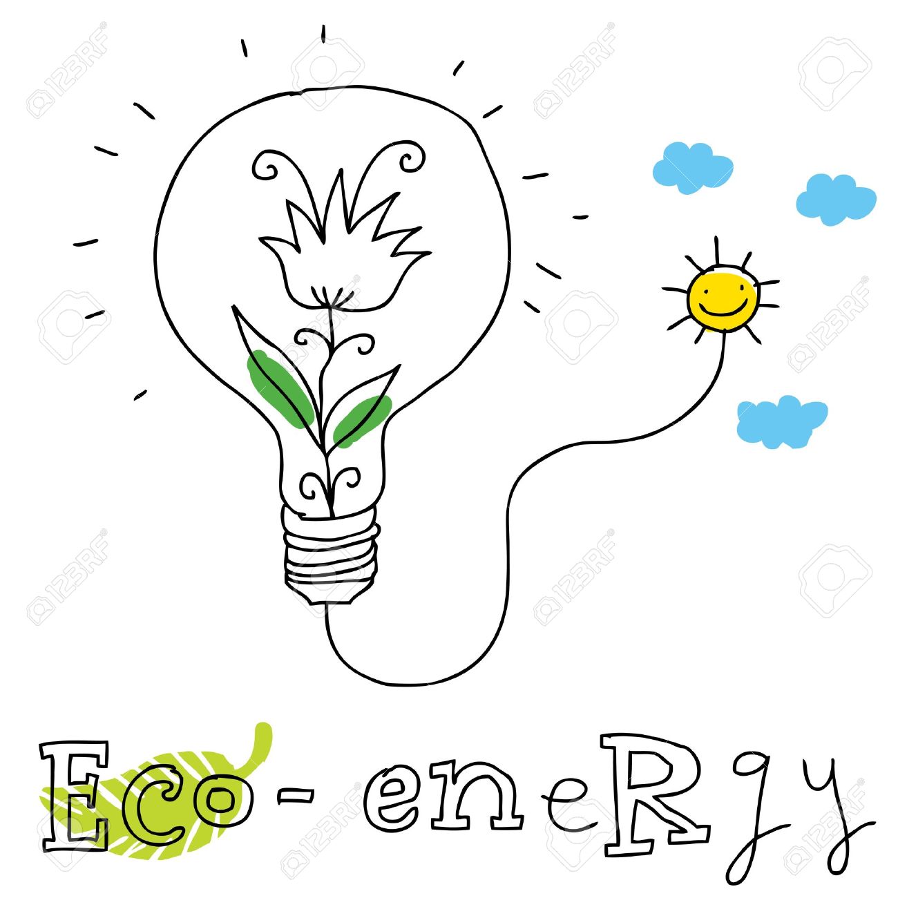 1300x1300 Eco Energy Ecology And Environment Protection, Vector Drawing