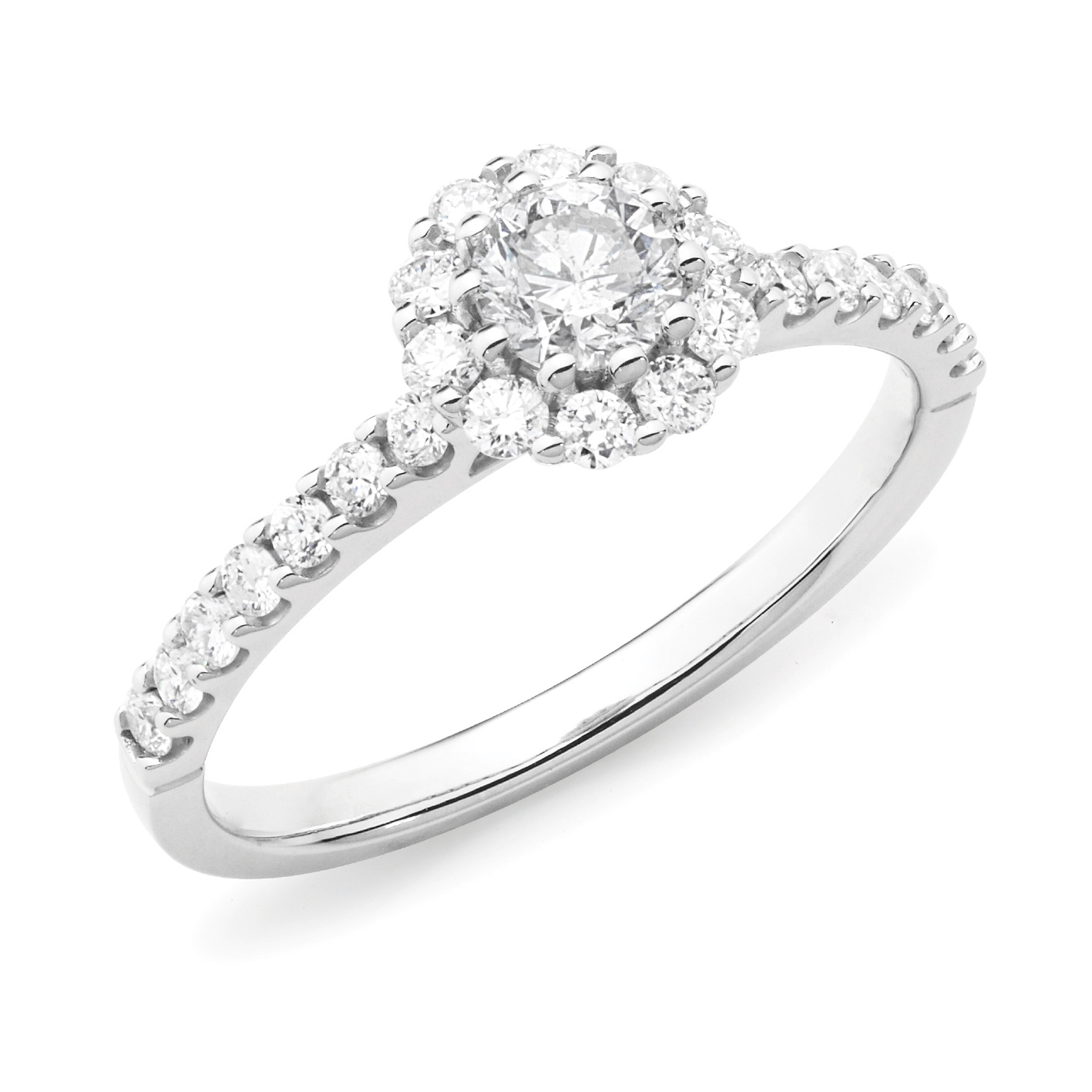 1417x1417 Diamond Set Cluster Engagement Ring In 18ct White Gold Kim