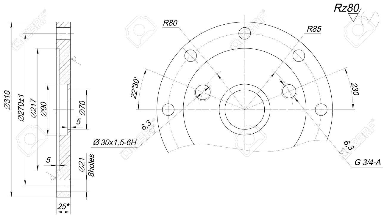 1300x734 Expanded Sketch Of Bearing With Angle Degree And Hatching