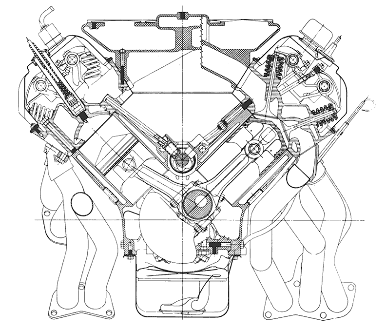 792x677 Chrysler hemi v8 engines This Cross Section Shows Good Ports