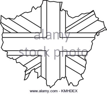 365x320 London Map With England Flag Inside Stock Vector Art