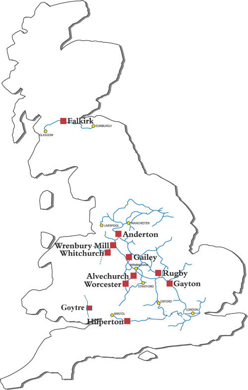 500x785 Map Of The Canals And Rivers Of Uk, England, Scotland And Wales.