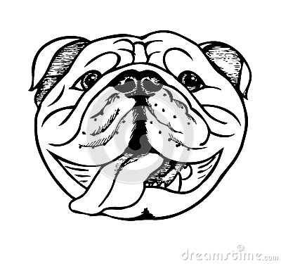 400x375 Line Art French Bulldog Royalty Free Stock Images