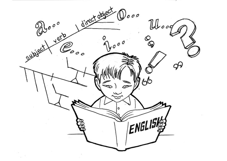 750x531 Coloring Page Studying English