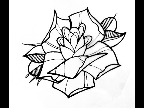 480x360 How To Draw A Tattoo Style Rose By Thebrokenpuppet
