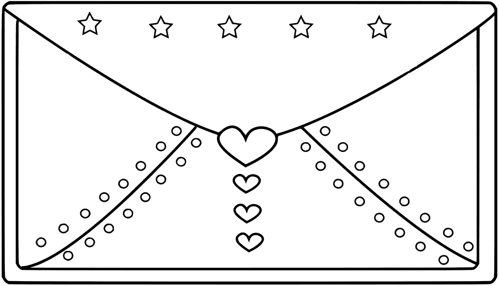 1024x587 Envelope Coloring Page