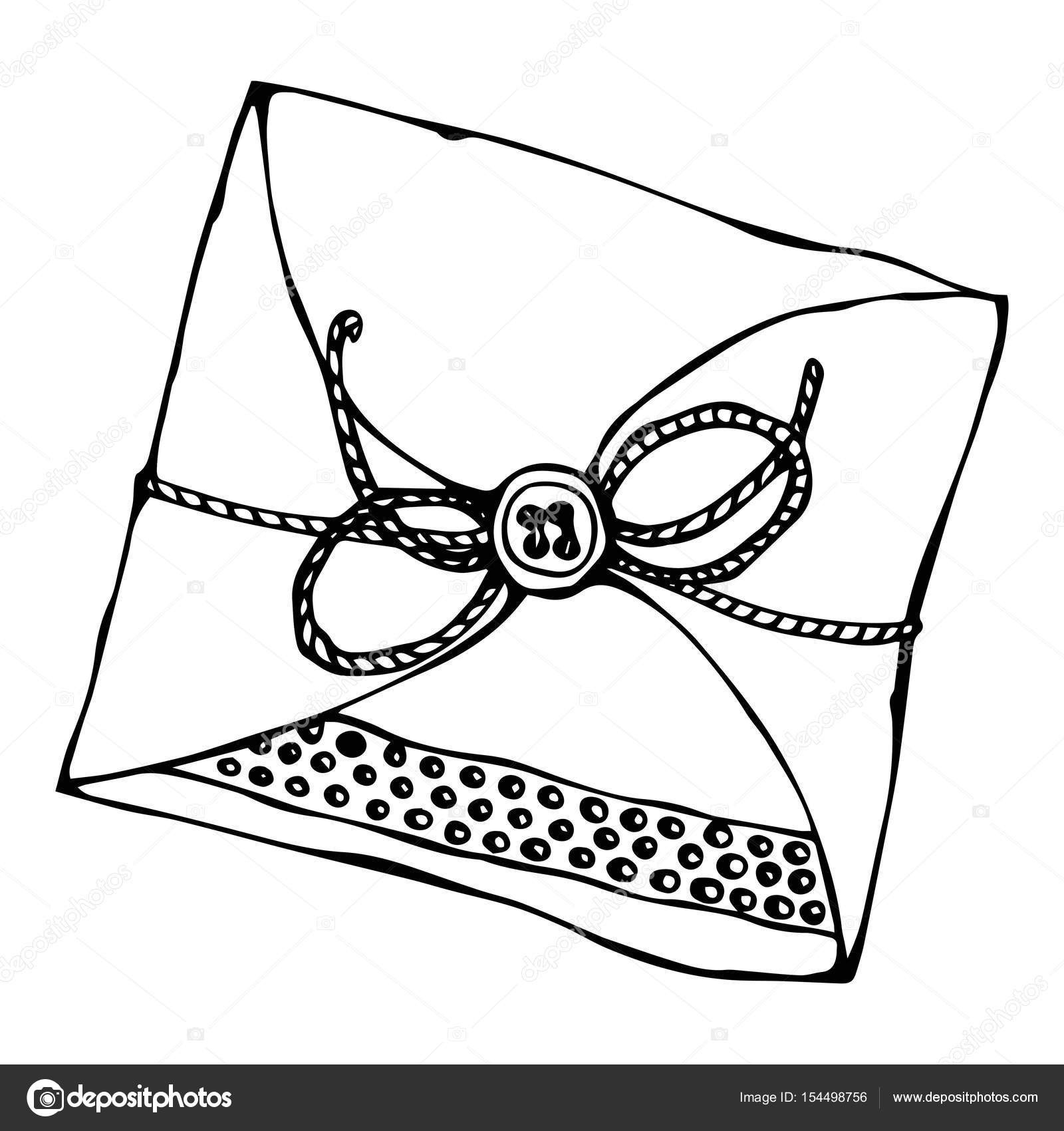 1600x1700 Scrapbooking Style Envelope With Tape Or Ribbon And Button. Ink