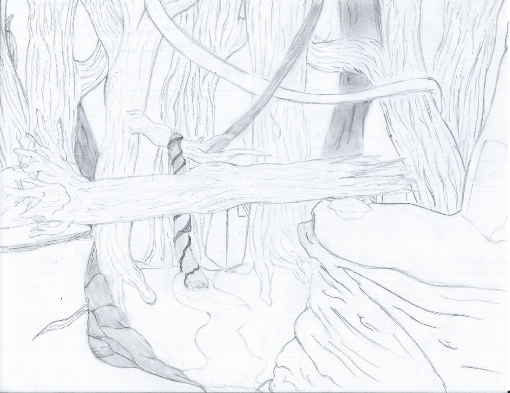 1024x789 Jungle Environment Sketch By Apocalypticdemon