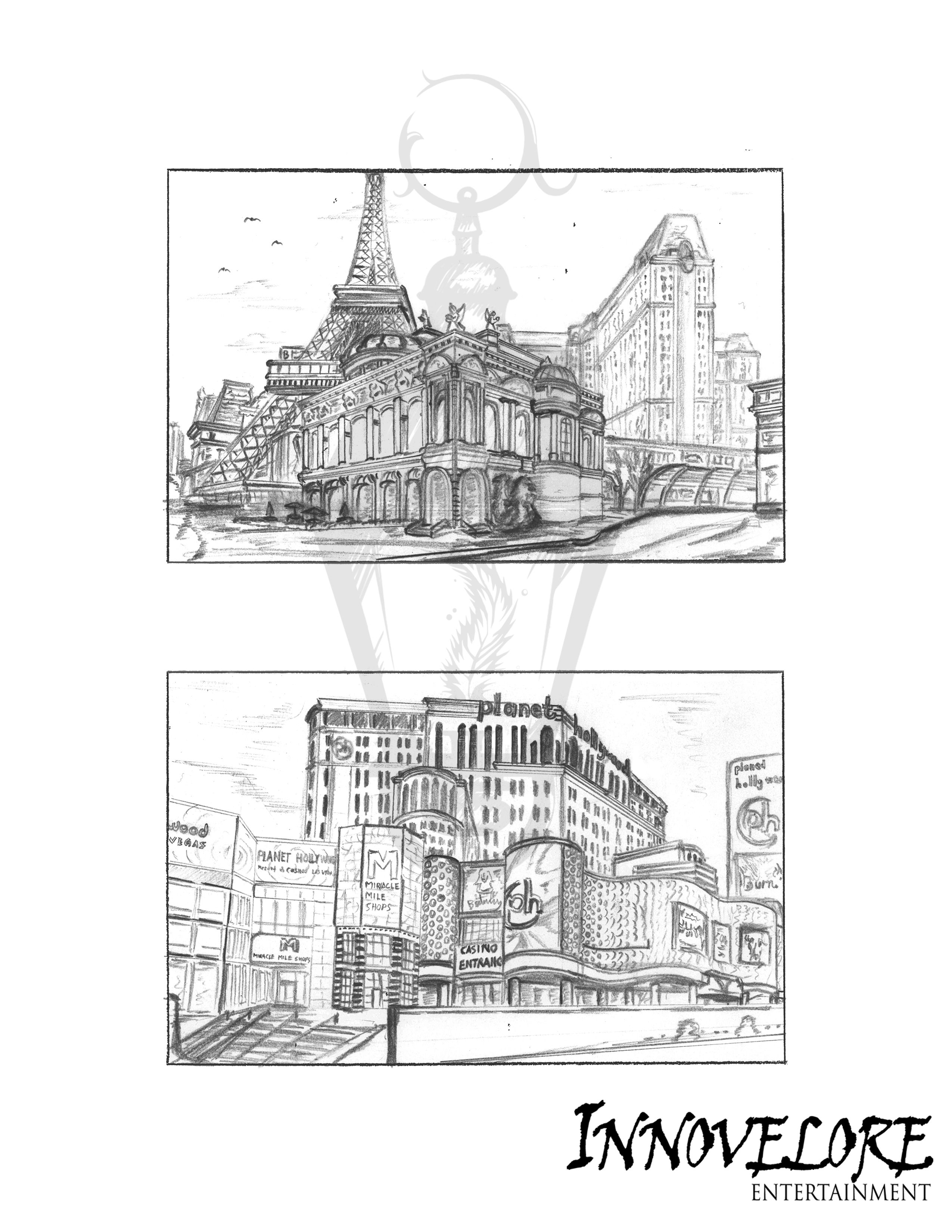 2550x3300 A Landscape Sketch Of A Part Of Las Vegas. The Illustration Was