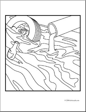 304x392 Clip Art Environmental Concerns Water Pollution (Coloring Page