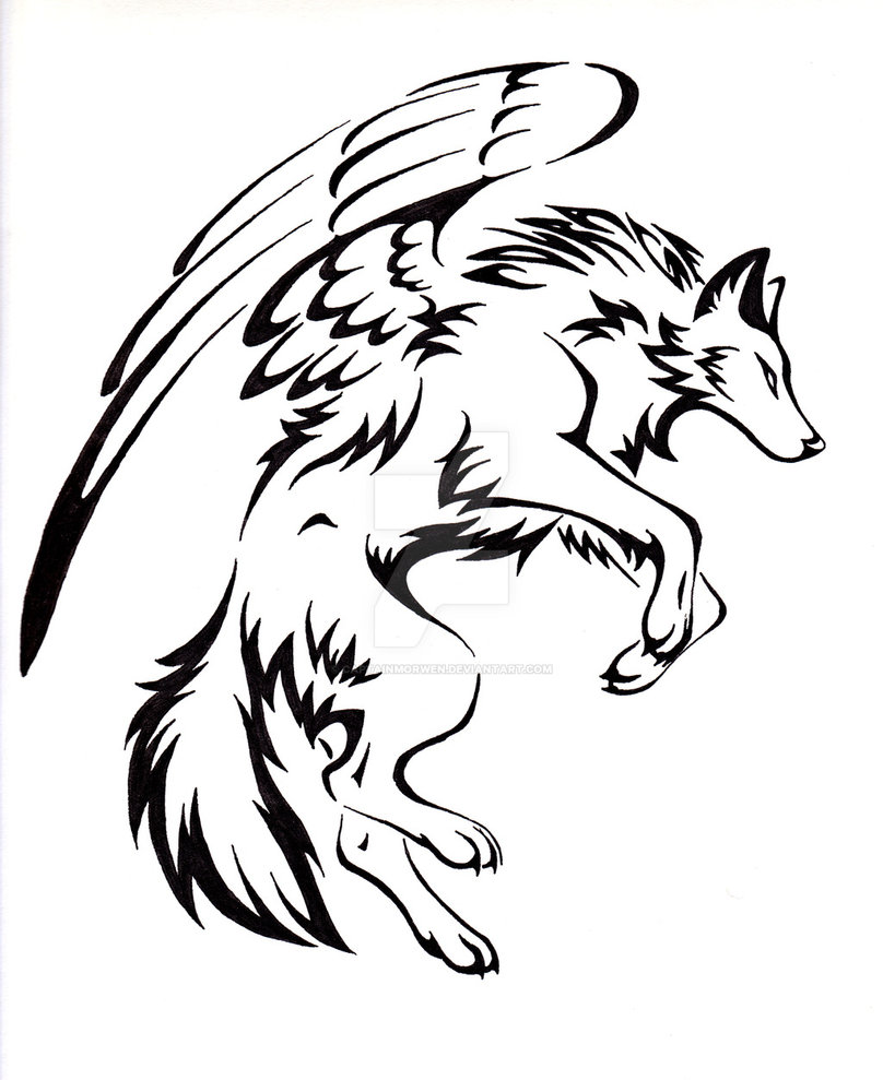 808x989 Courage Winged Wolf Tattoo By Captainmorwen