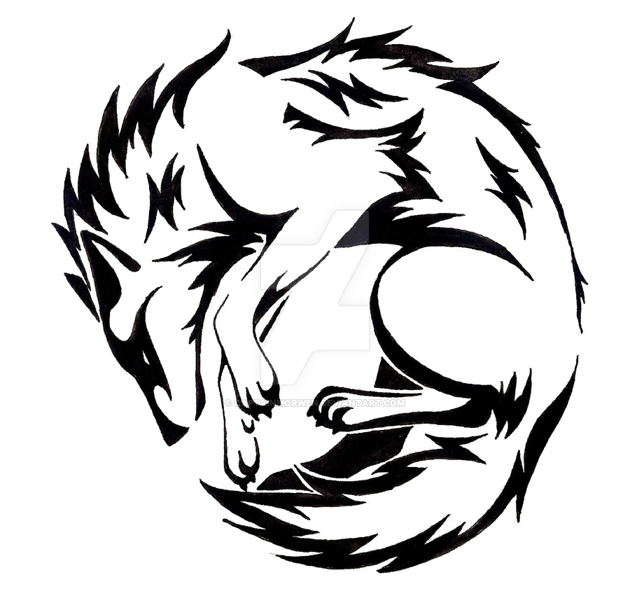 900x851 Circle Wolf Tattoo By Captainmorwen