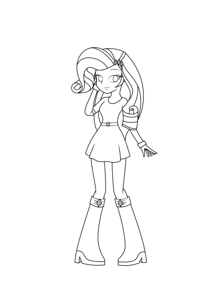 773x1033 Equestria Girls Rarity Lineart By Darkengales