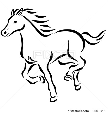 450x468 Line Drawing, Equine, Horse