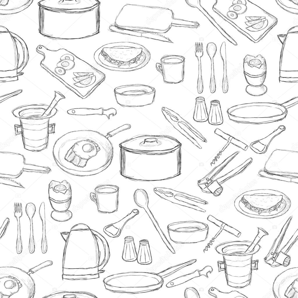 1024x1024 Collection Kitchen Tools Drawing Photos,