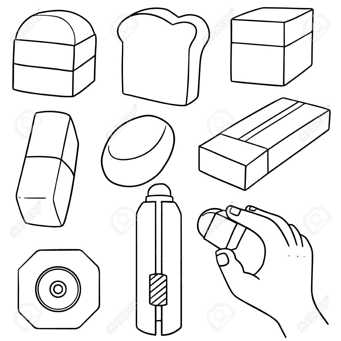 1300x1300 Vector Set Of Eraser Royalty Free Cliparts, Vectors, And Stock