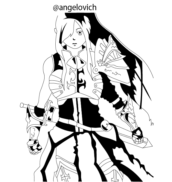 575x609 Drawing To Erza Scarlet In Digital Black And White Steemit