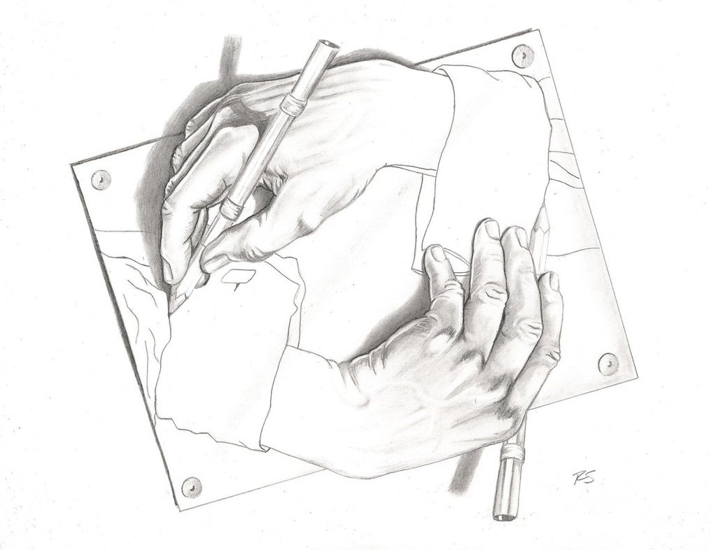 1016x786 M.c. Escher's Drawing Hands By Rshaw87