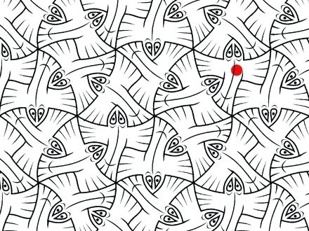 440x330 Mc Escher Coloring Pages Boy Mc Escher Tessellations Coloring