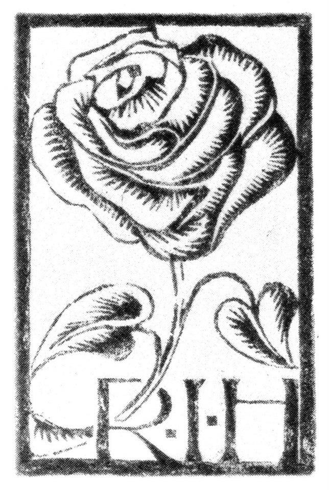 644x960 Bookplate R.i.h. [Roosje Ingen Housz]. March 1919 Woodcut
