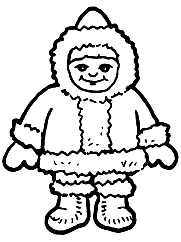 360x480 Cute Inuit Boy Coloring Page Free Printable Coloring Pages