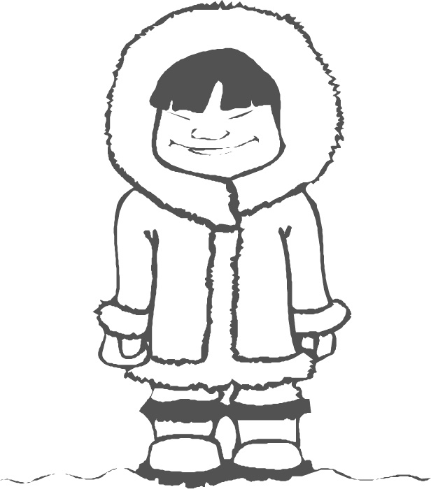 616x700 Eskimo Clipart Black And White