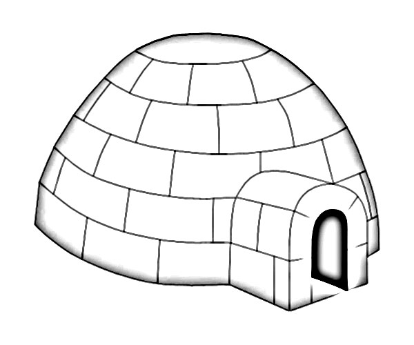 600x500 Igloo Eskimo House Sketch