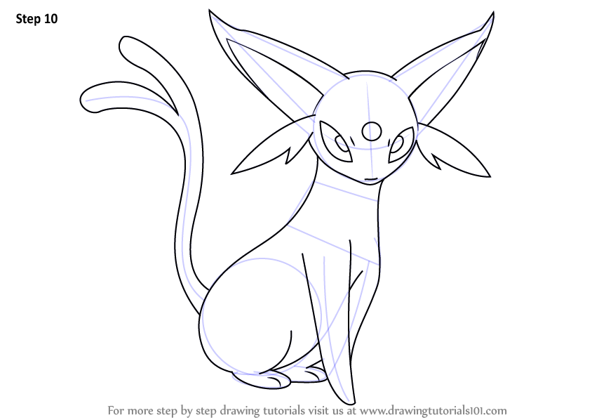 844x598 Learn How To Draw Espeon From Pokemon (Pokemon) Step By Step