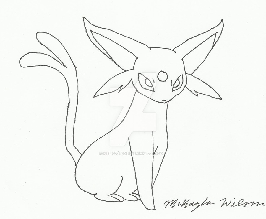 900x743 Pokemon Espeon Line Art By Nejicanspin