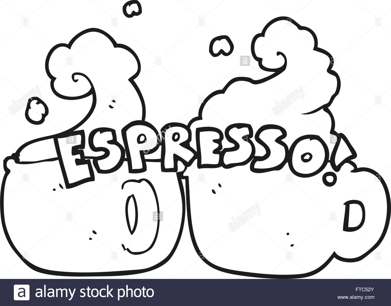 1300x1017 Freehand Drawn Black And White Cartoon Espresso Stock Vector Art