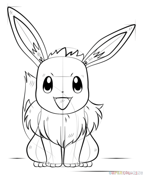 469x575 How To Draw Eevee The Pokemon Step By Step Drawing Tutorials