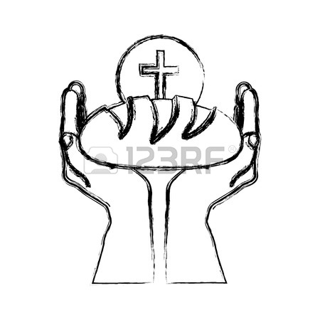 450x450 Color Pencil Drawing Of Hands In Position Of Pray In Side View