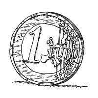 200x200 One Euro Coin Drawing Stock Vectors