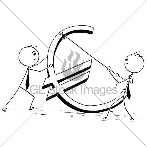 500x500 Two Businessmen Erecting Large Euro Sign Gl Stock Images