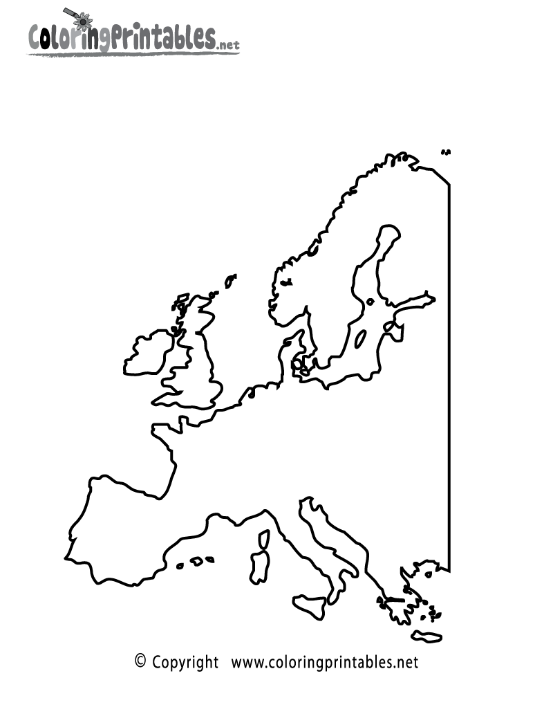 800x1035 Europe Map Coloring Page
